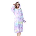 thumbnail image 1 of RONGTAI Batas para Mujer Albornoz con Capucha De Estrella con Estampado De Lana De Felpa Camisón Grueso con Bolsillos Ropa De Dormir Esponjosa XX-Large, 1 of 5