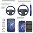 thumbnail image 3 of Yuyamidu Cute Dolphin Car Seat Cover Set of 13 Purple Galaxy Steering Wheel Cover Seat Belt Covers Car Armrest Cover Cup Holders Keychain 13 PCS Auto Accessories, 3 of 6