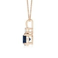 thumbnail image 2 of ANGARA Natural 1.6 ct Blue Sapphire V-Bale Pendant with Diamond in 14K Rose Gold for Women (Size-7mm) | September Birthstone, Anniversary, Jewelry Gift for Women | Natural Blue Sapphire Necklace, 2 of 10