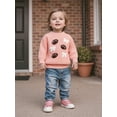 thumbnail image 3 of Qmyliery Toddler Girl Fall Sweater Letter and Football Embroidered Crewneck Long Sleeve Pullover Chunky Knit Tops, 3 of 9
