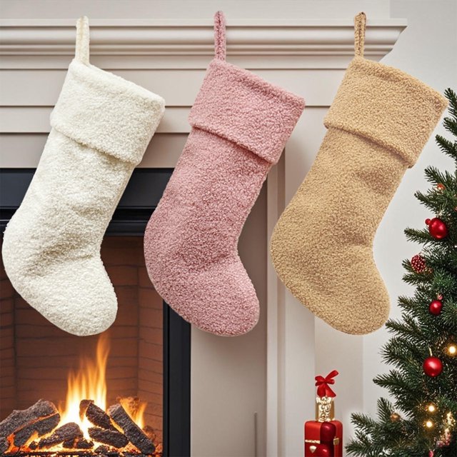 Rustics Christmas Stockings, 18 In Stockings, Thick Plushes, Merry Christmas Home Decor, Xmas Party Decorations, Winter Gifts, Foldable Design, Plush Fabric, for Bedroom, High Volume Search, Best