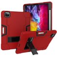 thumbnail image 1 of 3 in 1 Hybrid [Soft&Hard] Heavy Duty Rugged Stand Cover Shockproof Anti-Scratch + Apple Pencil Charging Protective Cases for iPad Pro 11 Inch 2020/2018 with Pencil Holder,Red/Black, 1 of 8