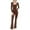 Brown, variant on Women's Casual Skinny Jumpsuits Elegant Long Sleeve Tummy Control Yoga Pants Square Neck Wide Leg Full Length Romper Playsuit Flare Jumpsuits Brown