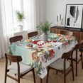thumbnail image 6 of Turquoise Christmas Table Cloth Waterproof Tablecloths, Snowman Xmas Tree Elk Poinsettia Tablecloth Dining Table Cover for Kitchen Party Tabletop Outdoor, Rectangle Tablecloth 52x70 Inch, 6 of 9