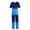 Blue, variant on JGNGSHN Scrubs Set for Women Soft V-Neck Pocket Top & Drawstring Straight Jogger Scrub Pants Fashion Gradient Nursing Scrubs Set Uniform