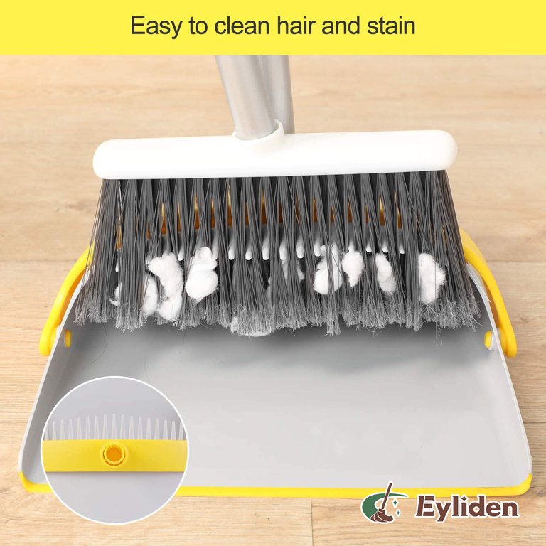 Broom and Dustpan Set / Upright Sweep Set / Dust Pan with Stain