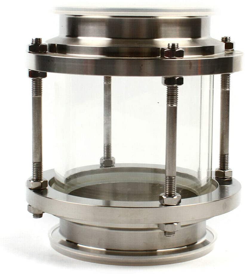 FETCOI 4" inLine Sight Glass, 4" In Line Liquid Flow Sight Glass for
