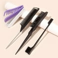 thumbnail image 6 of 4pieces Hair Brush Set,Ratted Tail Comb,Edges Hair Brush Teasing Comb 2 in 1 Folding Hair Comb for Women and Men Gifts, 6 of 8