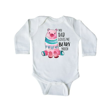 

Inktastic My Dad Loves Me Beary Much with Cute Bear Gift Baby Boy or Baby Girl Long Sleeve Bodysuit