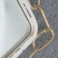 thumbnail image 5 of Parisloft Arched Metal Chain Link Wall Mirror, Farmhouse Rustic Metal Wall Mirror for Bedroom, Bathroom, Livingroom, Entry, Distressed White and Gold, 23.375 x 31.625 Inch, 5 of 8
