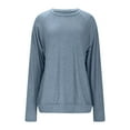 thumbnail image 2 of PFRNLF Womens Cotton Basic Long Sleeve Tee Casual Crewneck Loose Soft Tops, 2 of 8