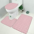 thumbnail image 2 of Light Pink Butterfly Pattern Bathroom Rugs Sets 3 Piece,Toilet Cover Set,Absorbent Non Slip Bathroom Mats Sets with U-Shaped Contour Rug Toilet Rug Set, 2 of 5