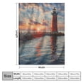 thumbnail image 4 of Orinice  Wisconsin Soft Flannel Fleece Throw Blanket, Photo of Milwaukee Lighthouse at Sunrise Calm Water and Sky, Cozy Plush for Indoor and Outdoor Use, 60x80in, 4 of 6