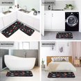 thumbnail image 4 of 2-Piece Kitchen Mat Set Non Slip Washable Floor Mats Decorative Rugs for Kitchen Sink Laundry White Flowers and Blue Dots, 4 of 7