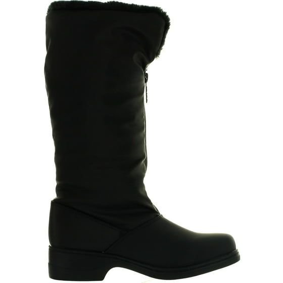 totes womens freya waterproof insulated winter boots flat heel