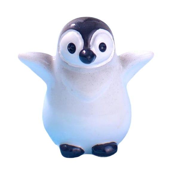 geerera Resin Penguin Decoration, Glacier Snow Scene Desktop Ornament, Soothing Christmas Tree Decorative Item, for Office, Home, Festive Display