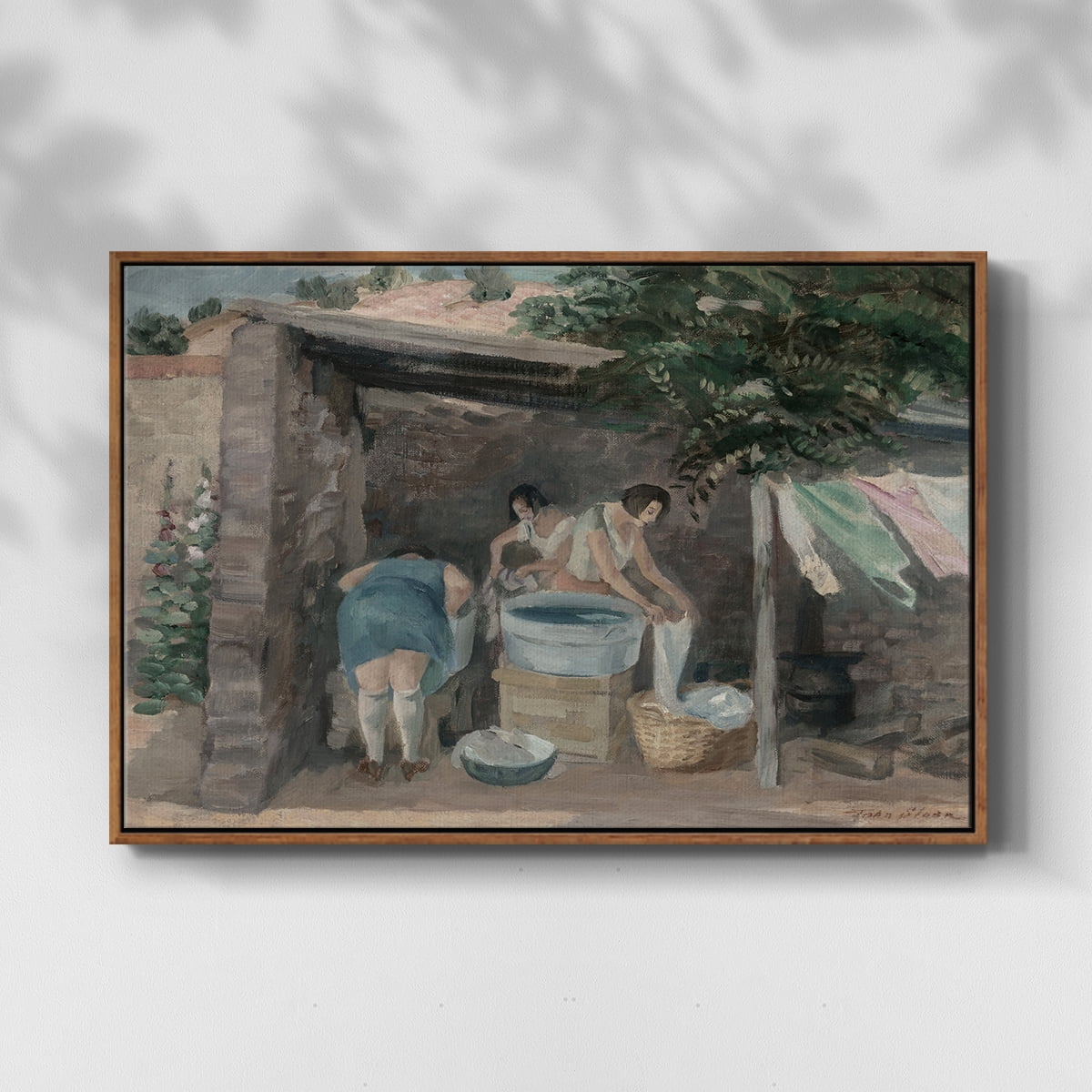 Vintage Landscape-CCCLIX By Wexford Home Framed in Walnut Wood Gallery Wrapped Canvas 17 in. x 25 in.