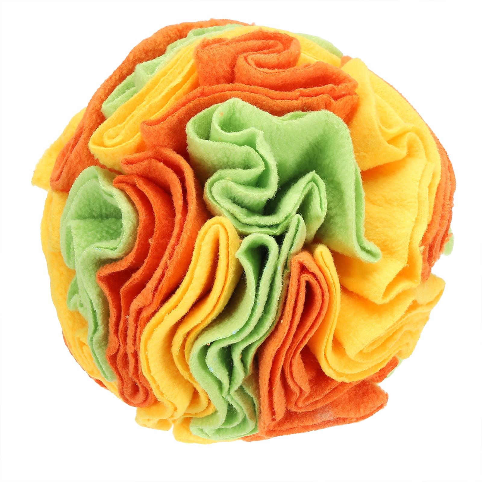 Uxcell Dog Sniffing Ball Interactive Treat Toys 8 Yellow/Orange/Green Slow Feeder Puzzle Ball to Keep Pets Busy Machine Washable Plush Toy for Dogs Mental Stimulation Boredom Feeding Training