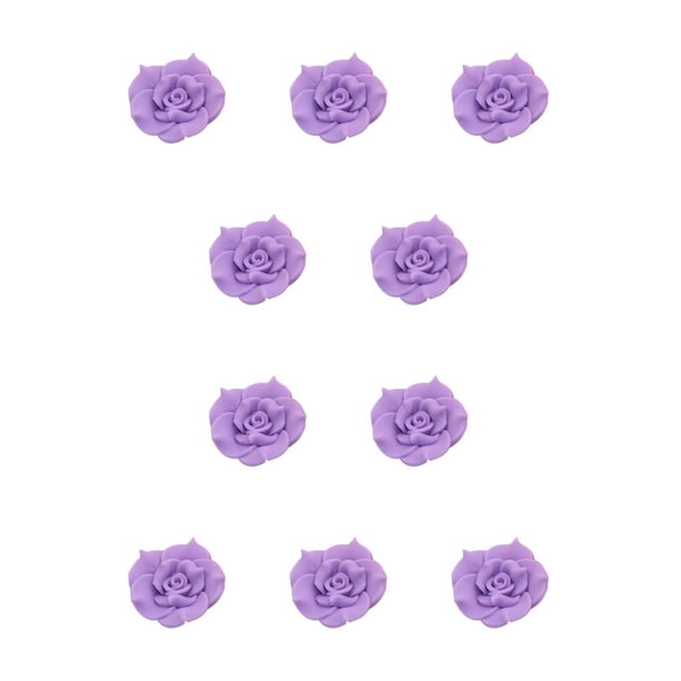 Bearachild 10 Uds. De flores de margaritas de arcilla artesanal, duradero, autoensamblaje, pequeño adorno hecho a mano, adornos vívidos, Decoración del hogar Púrpura claro