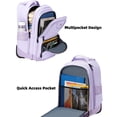 thumbnail image 4 of Mochila rodante MATEIN para mujer de 17 pulgadas con ruedas, color morado, 4 of 9