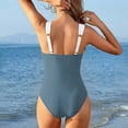 thumbnail image 6 of Mifsaly Womens One Piece Swimsuit Ruched Tummy Control Bathing Suits Color Block Strap Cross Front Monokini Slim Fit Athletic Swimming Swimwear XL, 6 of 7