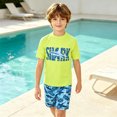 thumbnail image 2 of ZHOGXU Summer Boy Beachwear Lightweight Printed Tee Crewneck T Shirt Tops Shorts Sets 2PCS Outfits, 2 of 6