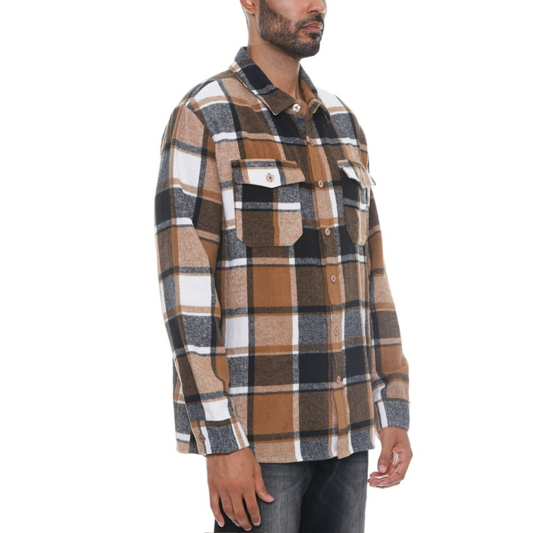 Woodridge Flannel Co Mens Flannel Shirts Shackets Casual Button Down Long  Sleeve Jackets with Pocket