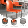 thumbnail image 4 of Flash Furniture Hercules Series Adult Full Back Contoured Stacking Waiting Room Chair, Orange, 4 of 14