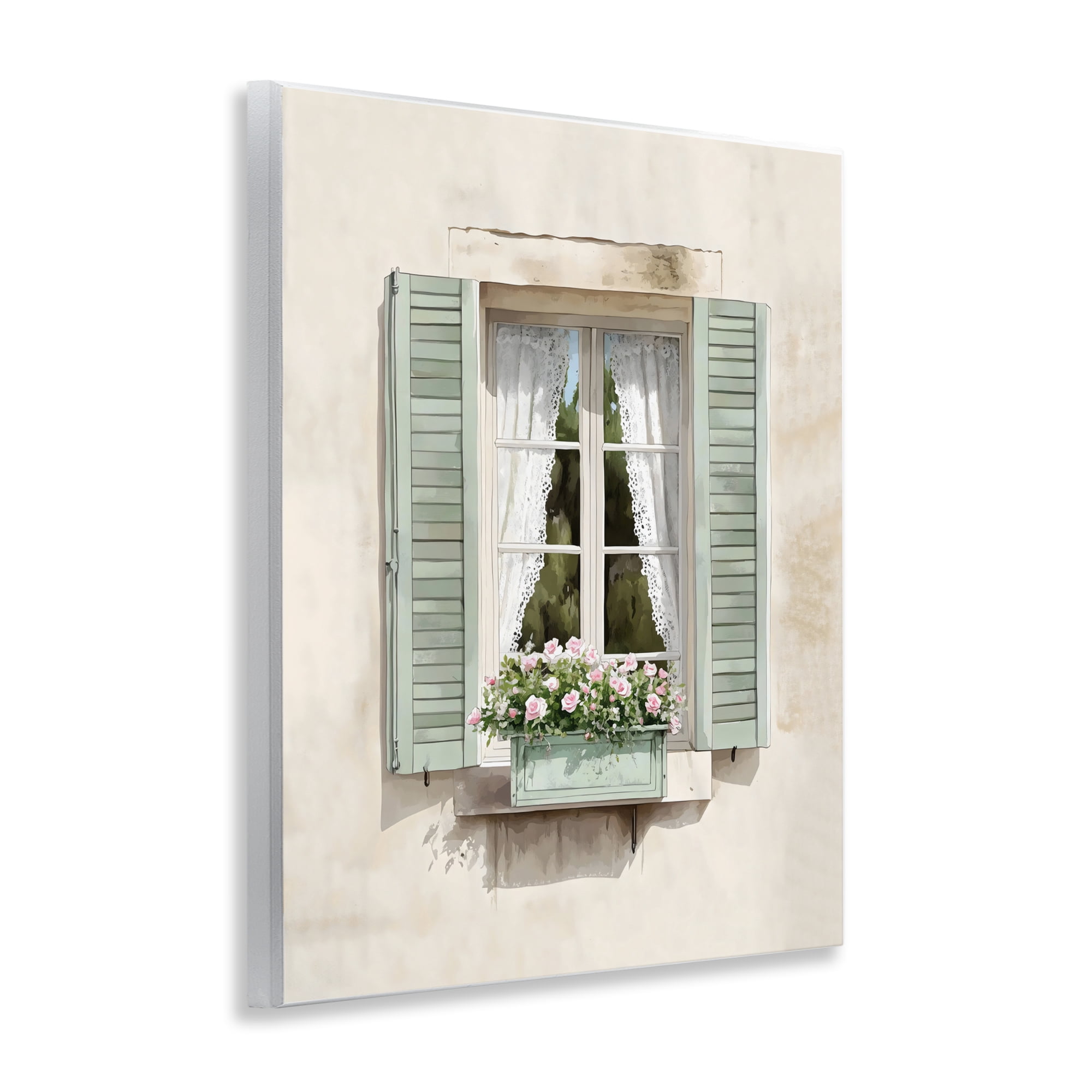Stupell Industries French Cafe Window Curtains Wall Plaque Art, design by LSR Design Studio