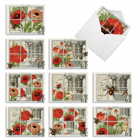 10 All Occasion Blank Note Cards Assorted (4 x 5.12 Inch) - WHAT'S THE BUZZ