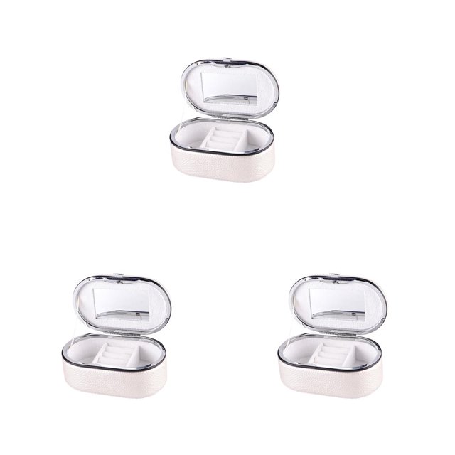 Jumpingount Pendientes de joyería para mujer, anillos, pulseras, caja de almacenamiento de PU, bolsa de maquillaje, estuche de lápices labiales Type1 NO1