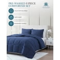thumbnail image 2 of Casa Platino Pre-Washed Comforter Queen Size Bedding Set– Ultra Soft Cozy Breathable 100% Brushed Microfiber Bedroom Sets Queen Size -Fade Resistant with Queen Comforter & 2 Queen Pillow Shams - Navy, 2 of 9