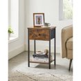thumbnail image 3 of VASAGLE Nightstand, Side Table with Fabric Drawer, 24-Inch Tall End Table with Storage Shelf, for Living Room, Bedroom, Rustic Brown and Ink Black, 3 of 6