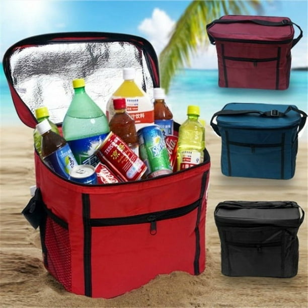 Bolsa termica roja de 27 x 17 x 24 cm bolsa termica plegable bolsas de picnic bolsa de camping aislada bolsas termicas para el almuerzo bolsa termica para alimentos Walmart en linea