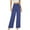 Blue, variant on Plus Size Wide Leg Pants for Women Dress Pants Chinos Jeans Modern Fit Flare-Leg High Long White Elastic Waist Pants for Women,L