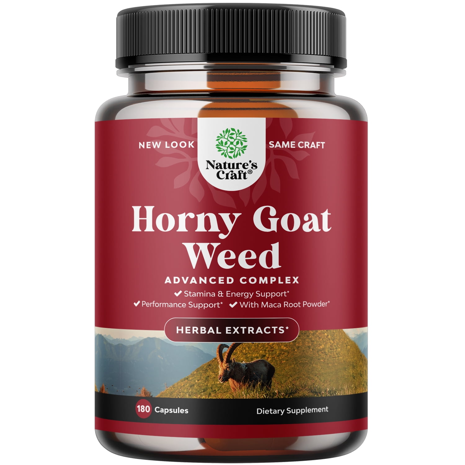 Nature's Craft Horny Goat Weed for Male Enhancement - 180
