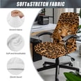 thumbnail image 3 of HELLHERO Leopard Print Computer Office Chair Cover with Armrest Cover, Washable Soft Rotating Chair Covers, High Back Office Chairs Slipcover, 3 of 6