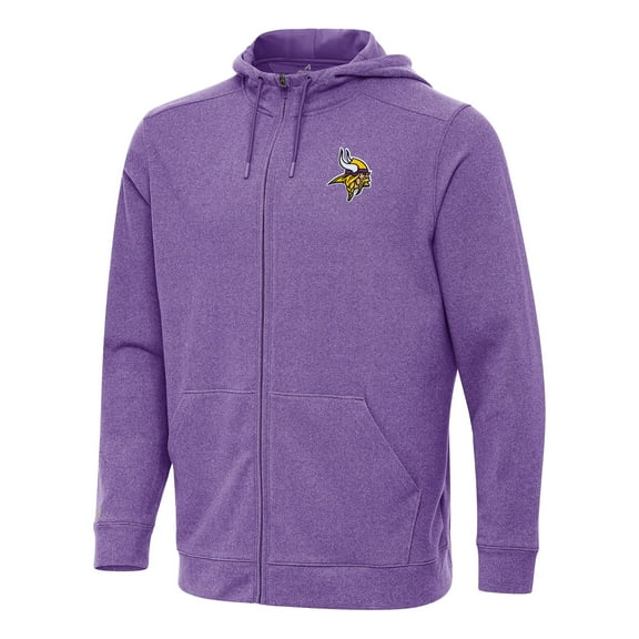 Men's Antigua Heather Purple Minnesota Vikings Effortless Full-Zip Hoodie