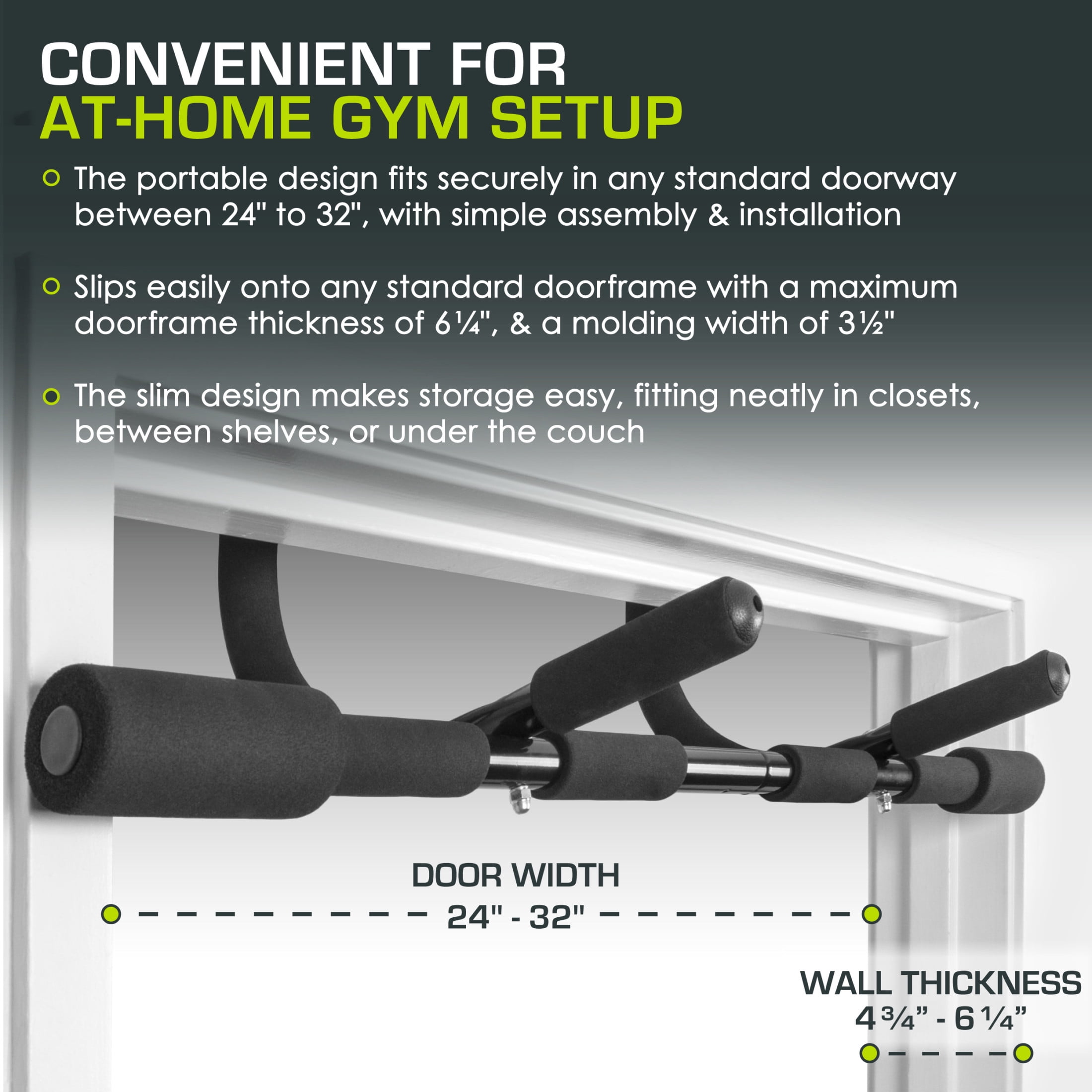 ProsourceFit Multi-Grip Lite Pull Up/Chin Up Bar for Home Gym Workout