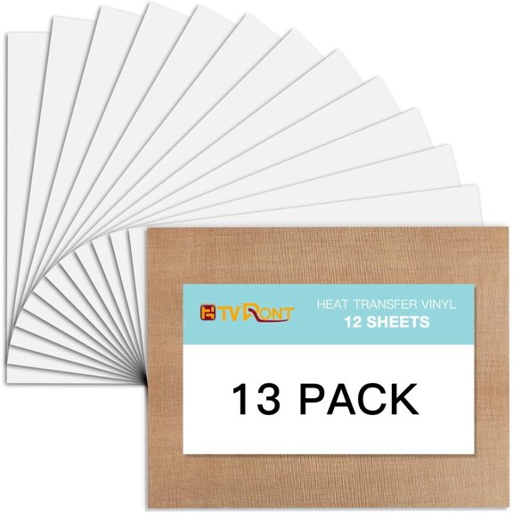 White HTV Heat Transfer Vinyl Bundle: 13 Pack 12" x 10" White Iron on Vinyl for T-Shirt, White