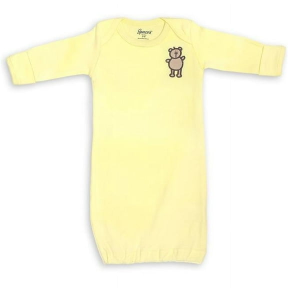 Spencers 710-1-YL Yellow Infant Gown with Mitten Cuffs - 0-6 Months