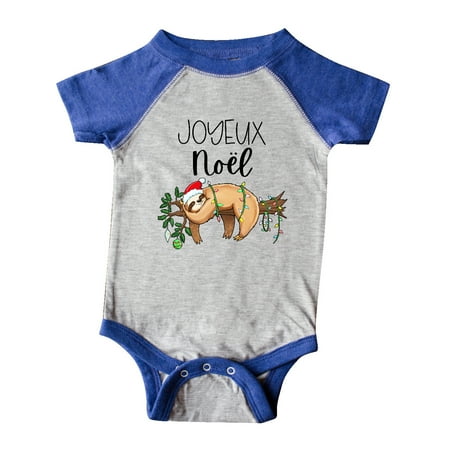 

Inktastic Joyeux Noël- Christmas Sloth Gift Baby Boy or Baby Girl Bodysuit