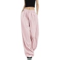 thumbnail image 3 of Lucakuins, pantalones de traje de pierna ancha para mujer, pantalones sueltos casuales elásticos de Color sólido para el trabajo, ropa de calle de oficina Lucakuins  moda, 3 of 9