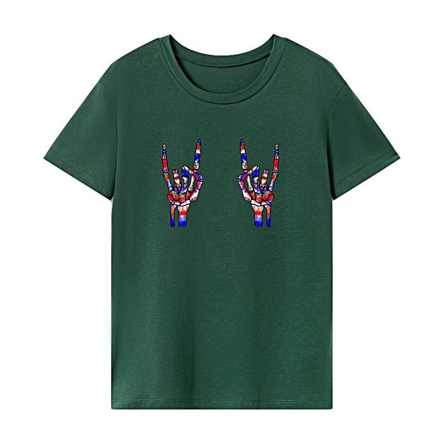 Camiseta para mujer verano cómoda ropa de calle cuello redondo camiseta para viaje trabajo playa S