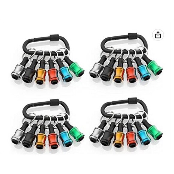 1/4inch Hex Shank Aluminum Alloy Screwdriver Bits Holder Extension Bar Drill Screw Adapter Change Keychain