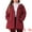 Burgundy, variant on Women's Plus Size Faux Lamb Fur Leather Button Down Hoodie Coat 3X Pink