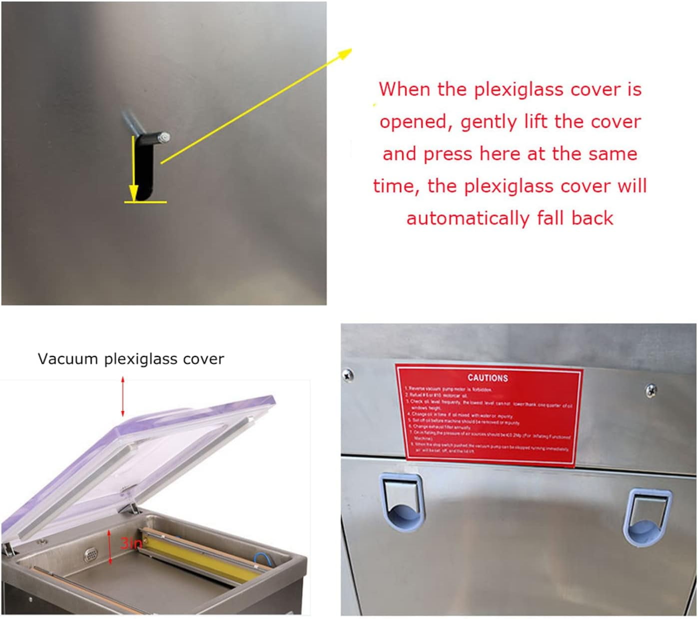EQCOTWEA Vacuum Sealer Vacuum Packaging Machine for Fruits Vegetables Medicine Stainless Steel Sealing Length 20"