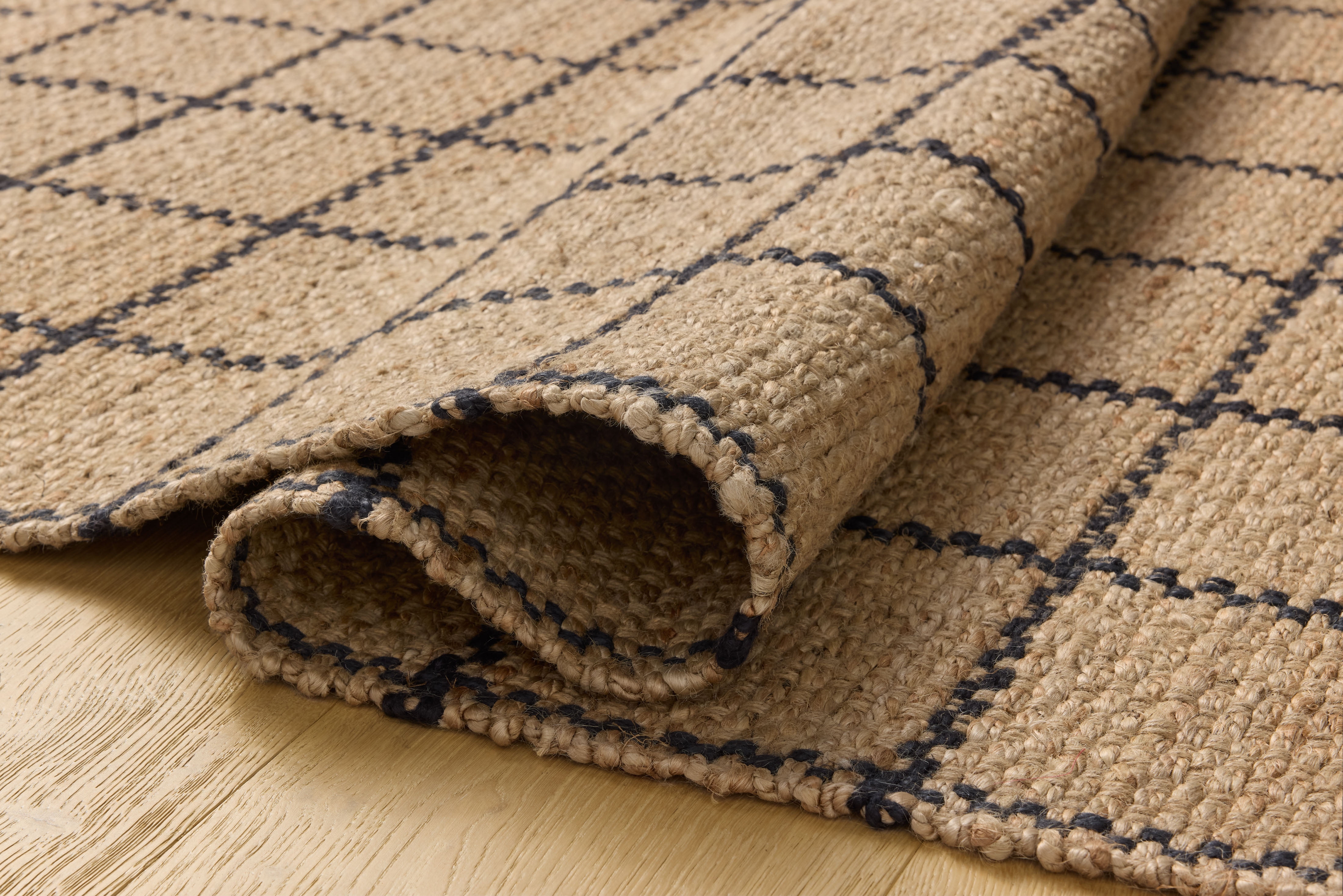 Chris Loves Julia x Loloi Fletcher Natural / Black 2'-3" x 3'-9" Runner Rug