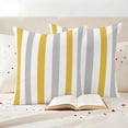 thumbnail image 4 of Pack of 2 Outdoor Pillow Covers 16x16 Inch Waterproof Orange Grey Striped Throw Pillow Covers,Decorative Couch Pillow Shams Protectors Geometric Vertical Stripes White Patio Cushion Pillowcases, 4 of 8
