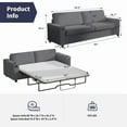 thumbnail image 2 of ijuicy 2 in 1 Pull Out Couch Bed, Convertible Sleeper Sofa Queen Size, Sofa Bed with USB Port for Living Room - Gray, 2 of 6